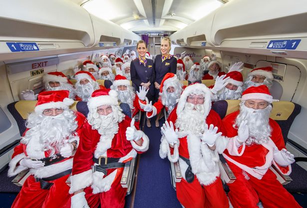 Santas On a Plane